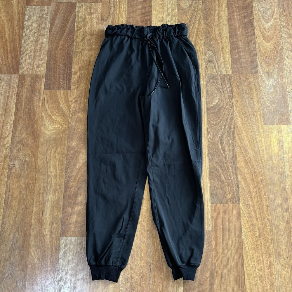Lululemon Pants Womens 4 Black Woven Joggers Elastic Waist Pockets Yoga Gym
